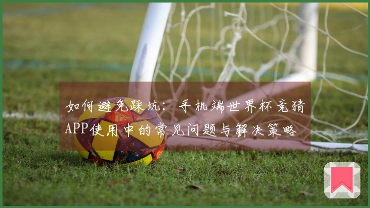 如何避免踩坑：手机端世界杯竞猜APP使用中的常见问题与解决策略